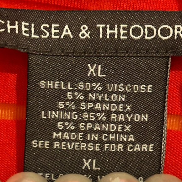 💐🌷Red Burnout Cowl Neck Long Sleeve Tunic with Tank - Chelsea & Theodore XL - Picture 6 of 6